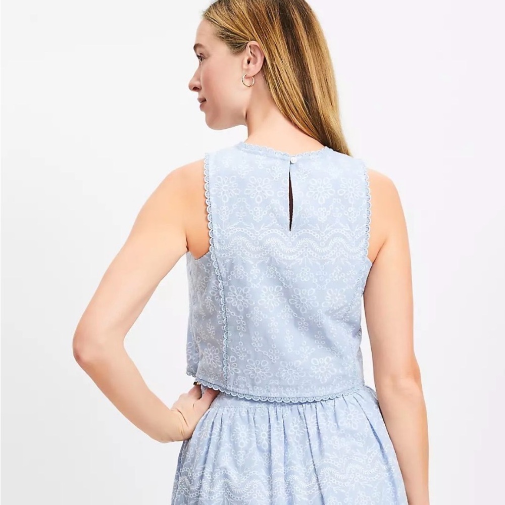 Loft floral embroidered shell top - Picture 3 of 3